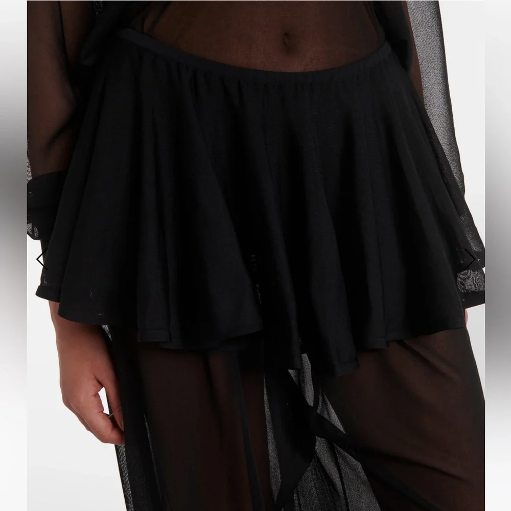 $3375 Alaia sheer peplum black balloon pants
